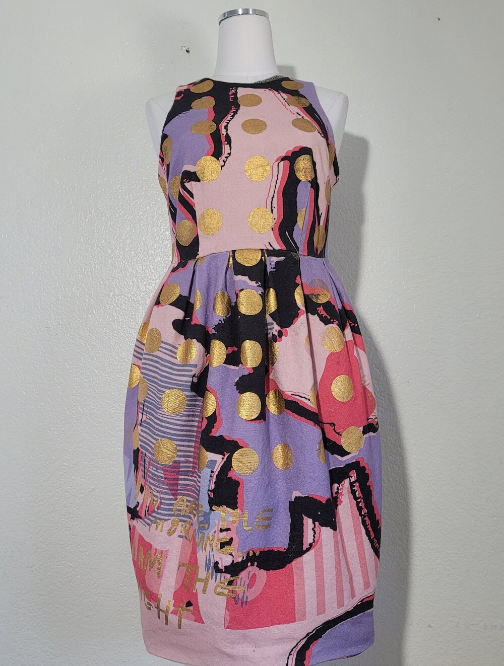 ASOS + Lauren McCalmont Foil Spot Abstract Graffitti Print Cotton Midi Dress #6